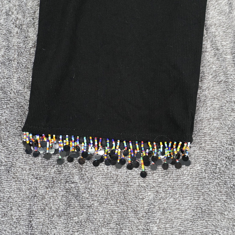 Vintage Ronni Nicole by Ouida Top & Pant Set Womens L Black Beaded Embellished - Picture 14 of 16